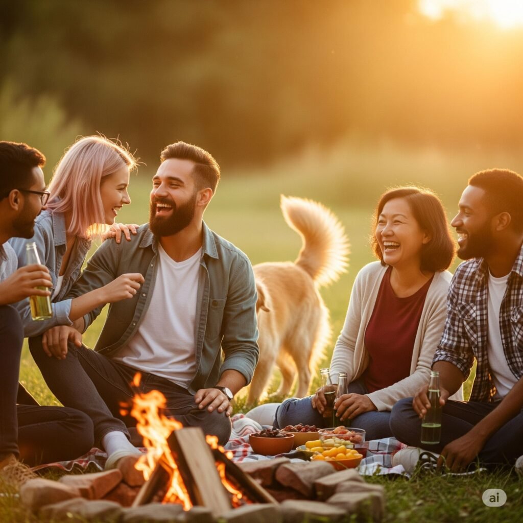 Science of Happiness Friends sharing laughter and social connection